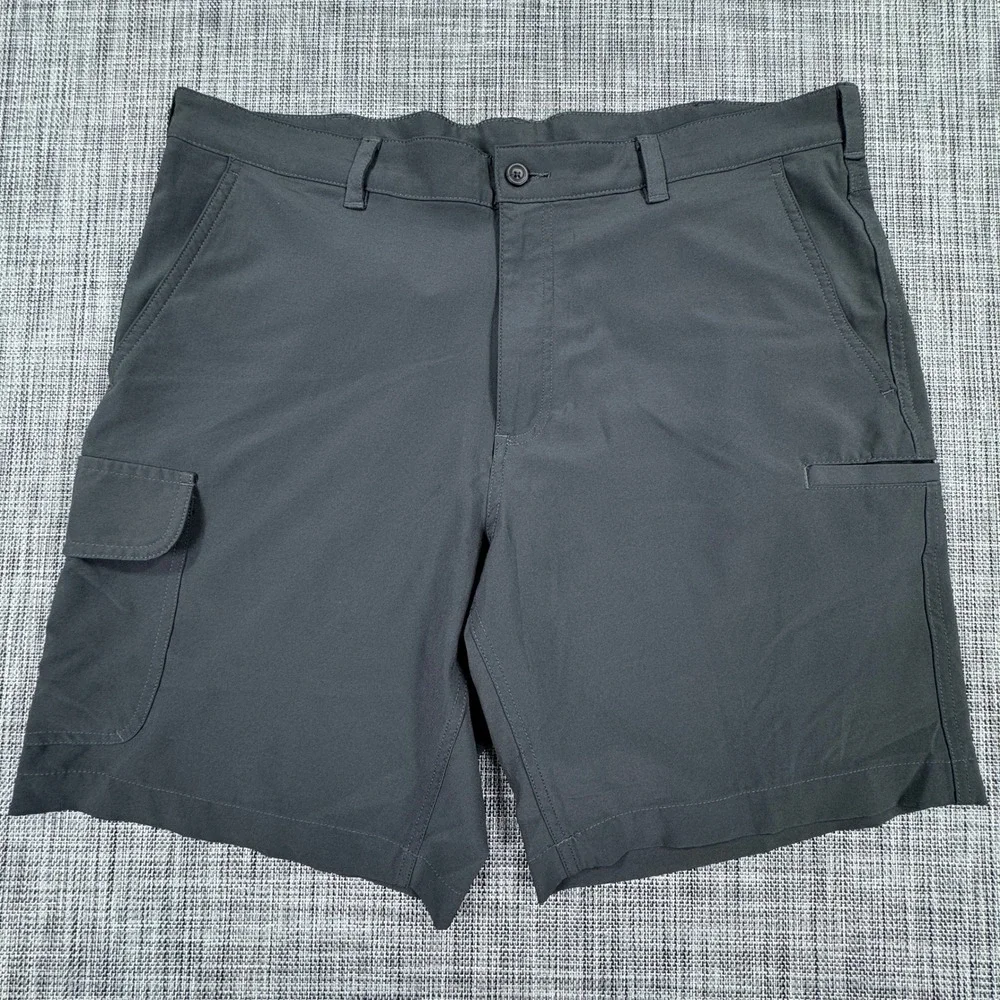 PGA Tour Men's 38 Gray Cargo Golf Shorts Stretch Performance Activewear Pockets